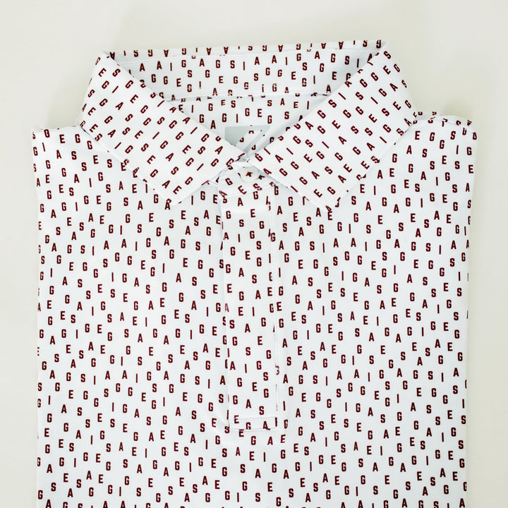 Maroon &amp; White Performance Polo