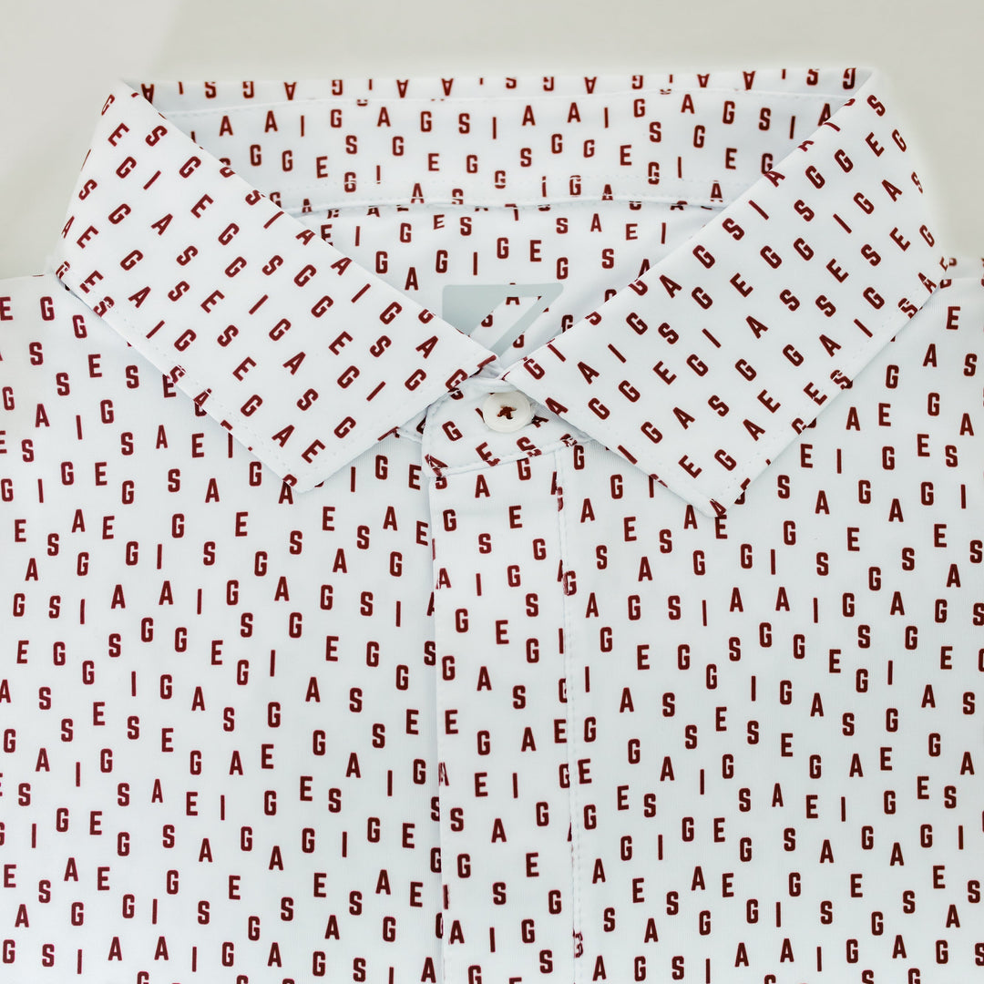 Maroon &amp; White Performance Polo