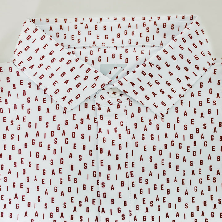 Maroon &amp; White Performance Polo