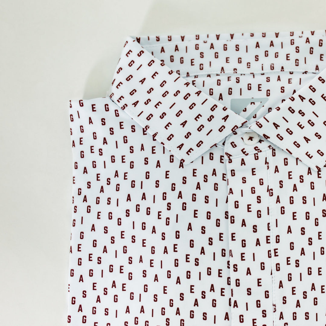 Maroon &amp; White Performance Polo