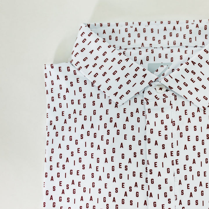 Maroon &amp; White Performance Polo