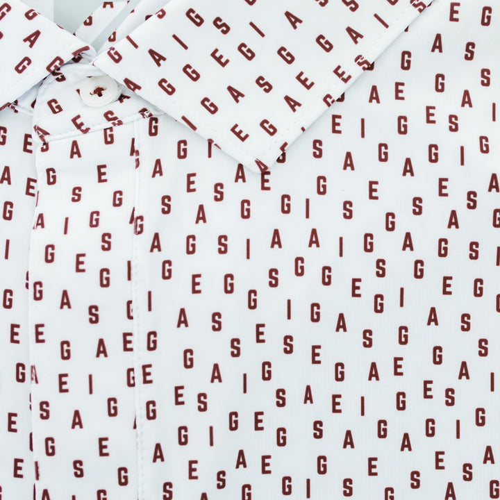 Maroon &amp; White Performance Polo