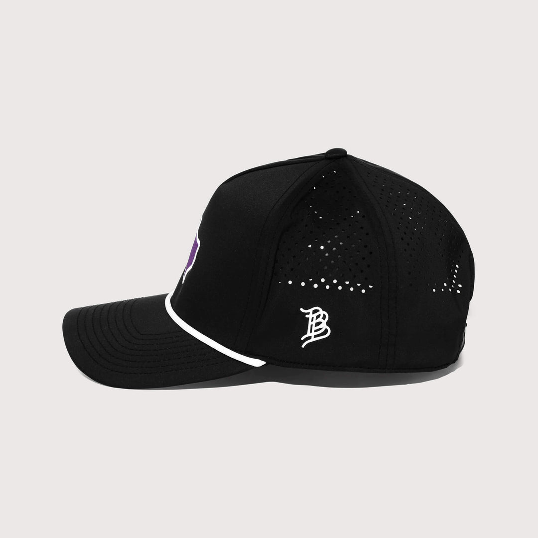 Purple & Black Performance Rope Hat