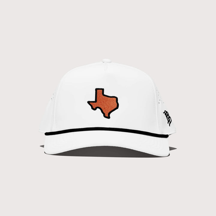 Burnt Orange &amp; White Performance Rope Hat
