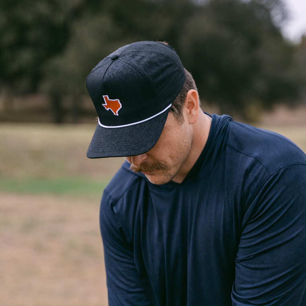 Burnt Orange & Black Texas Rope Hat